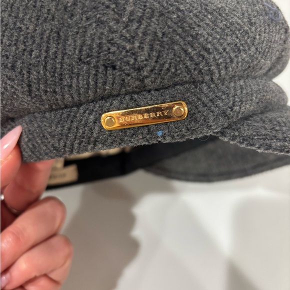 Burberry Gray Wool Hat with Classic Check Lining main image 5